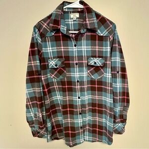Matchstick Argus plaid flannel button‎ down shirt women's Medium
